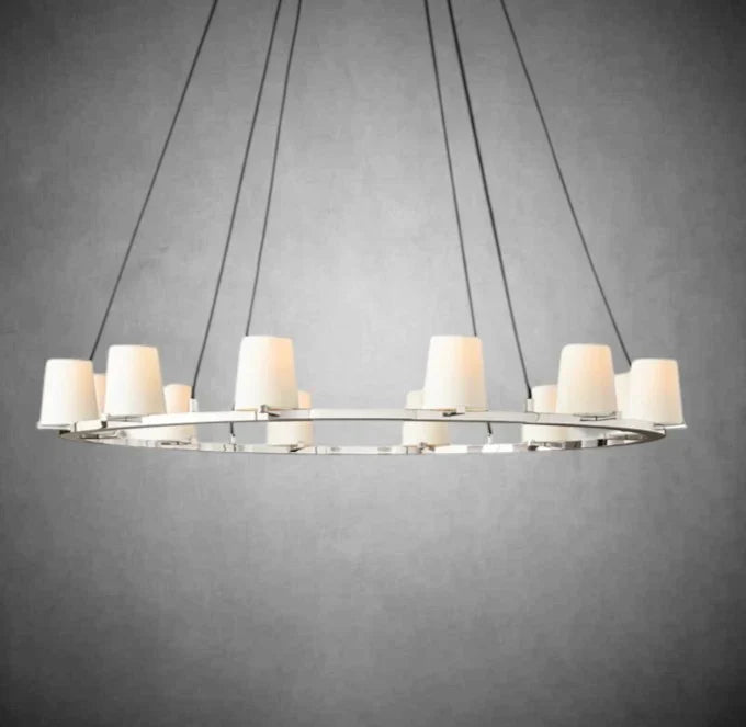 Elegant Fabric Shade Round Chandelier: Modern Orb Lighting for Dining Rooms