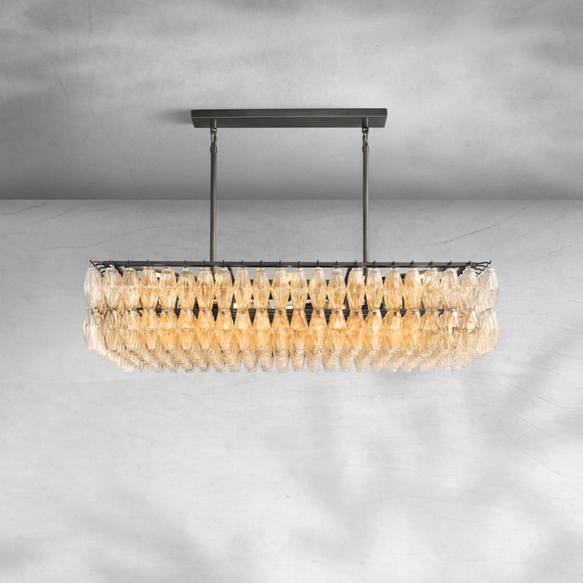 Chiarita Glass Rectangular Chandelier 54" 74''