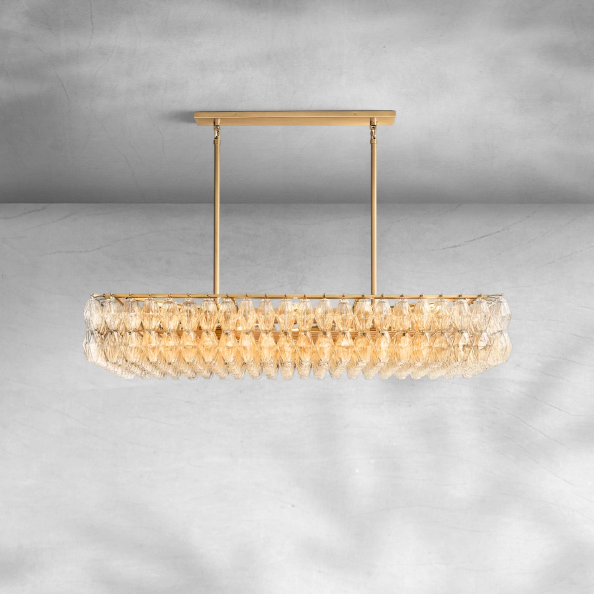 Chiarita Glass Rectangular Chandelier 54" 74''