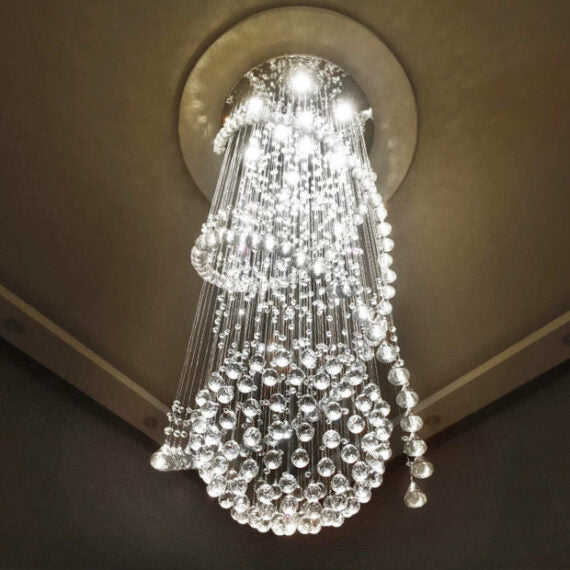 Classic Streamlined Clear Crystal Chandelier