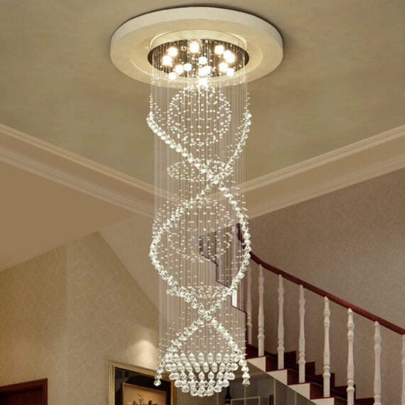 Classic Streamlined Clear Crystal Chandelier