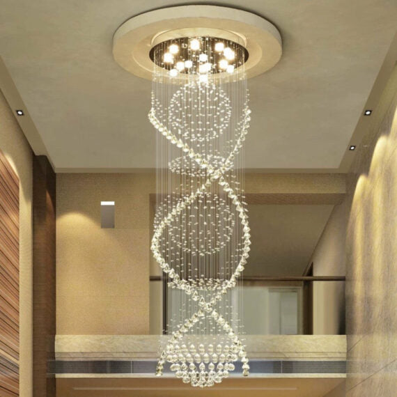 Classic Streamlined Clear Crystal Chandelier