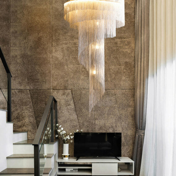 Modern Grand Chain Tassel Chandelier