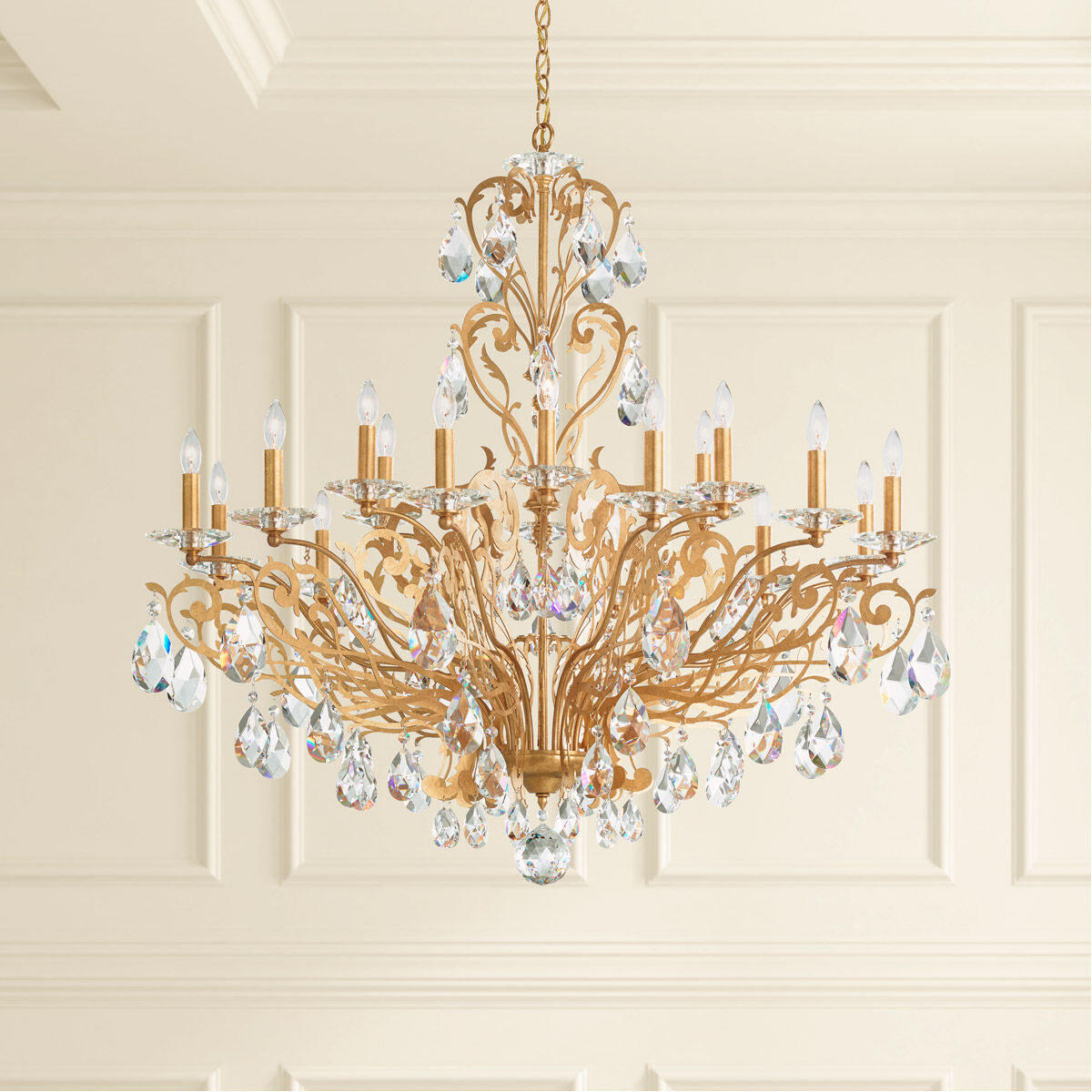 Filigree Crystal Chandelier 39"