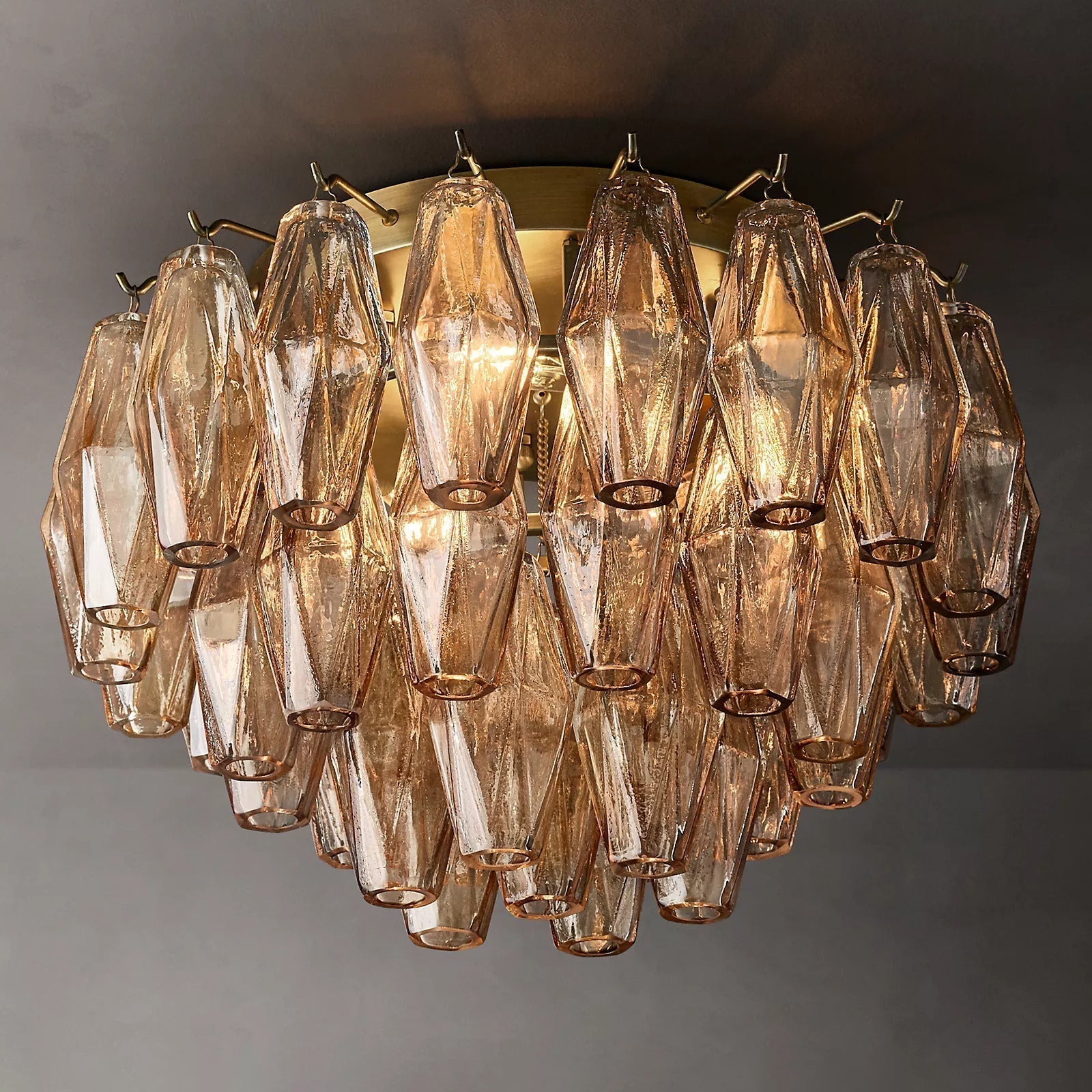 Renee Glass Round Flush Mount 17"