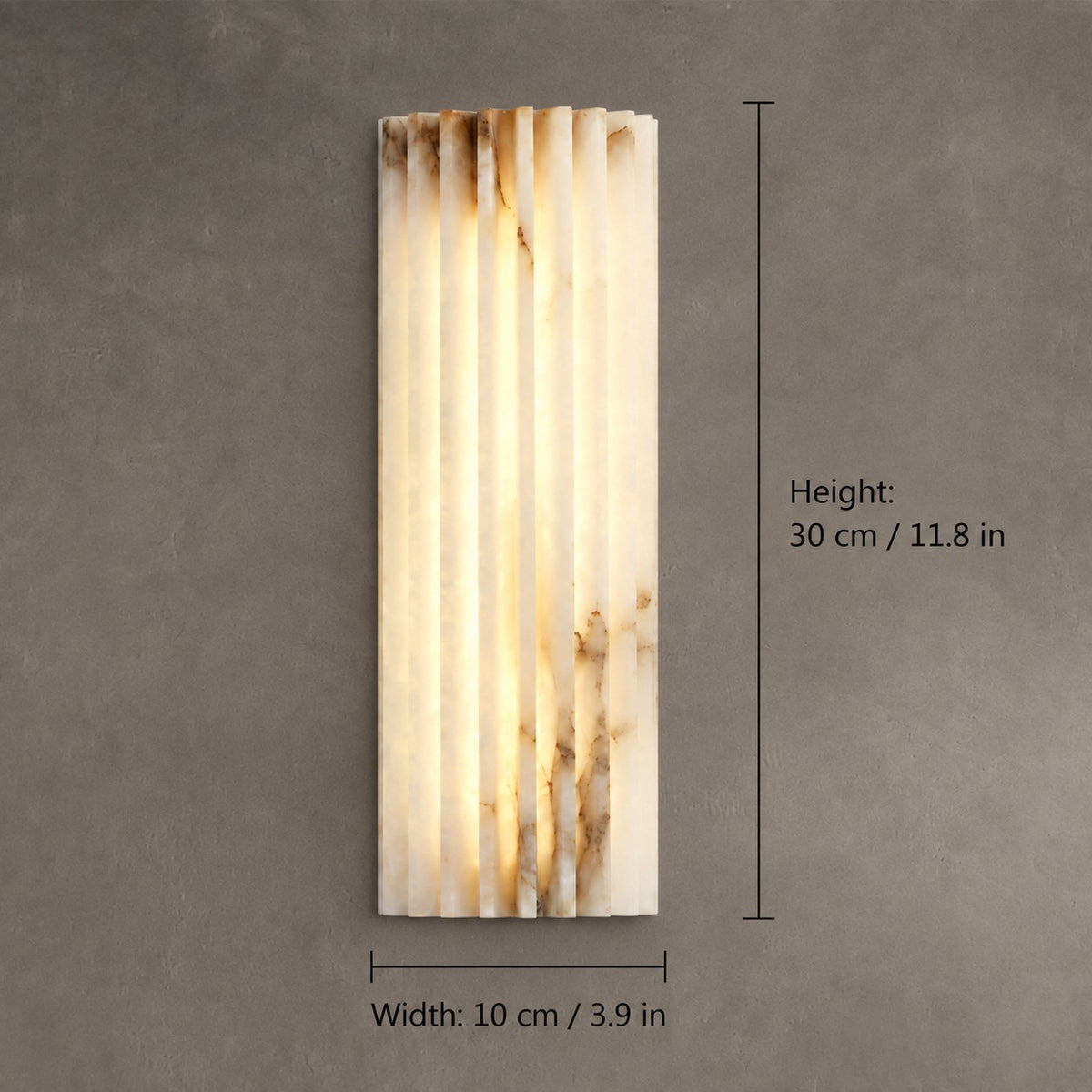 Ribelle  Living Room Wall Sconce  Fluted Alabaster Minimalist