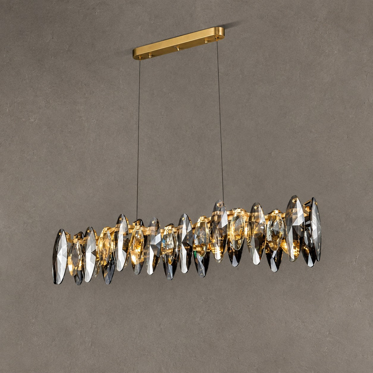 Serene Crystal Linear Chandelier L51"