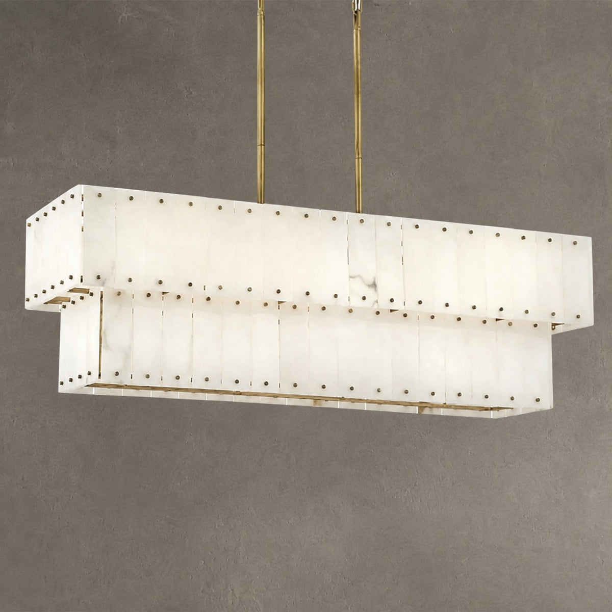 Simona Alabaster Linear 2-Tier Chandelier