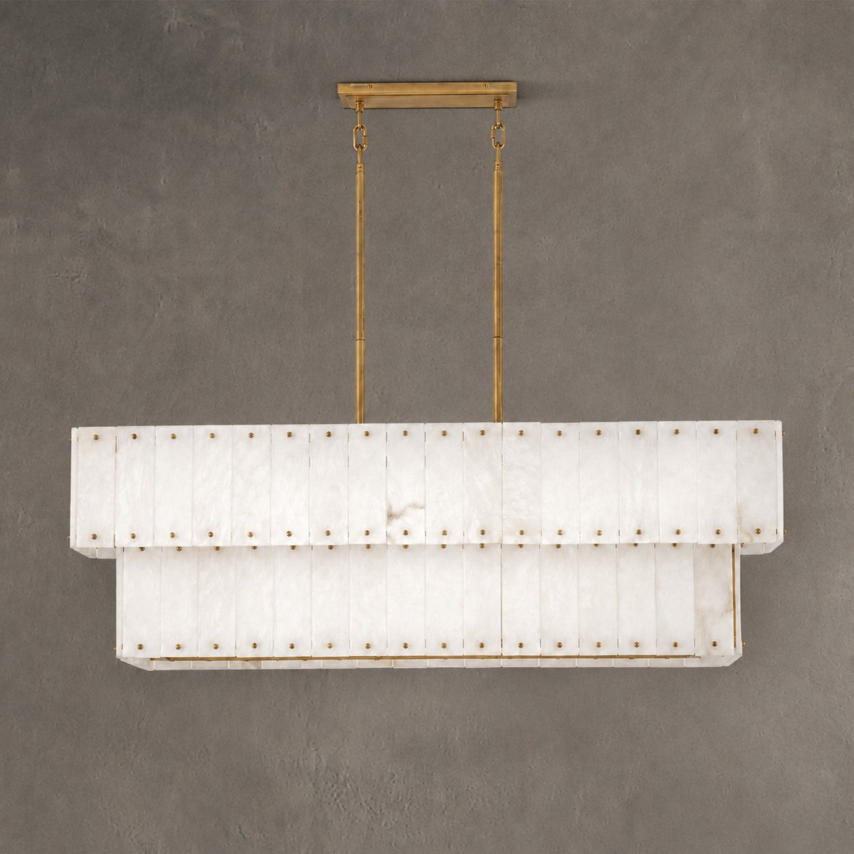 Simona Alabaster Linear 2-Tier Chandelier