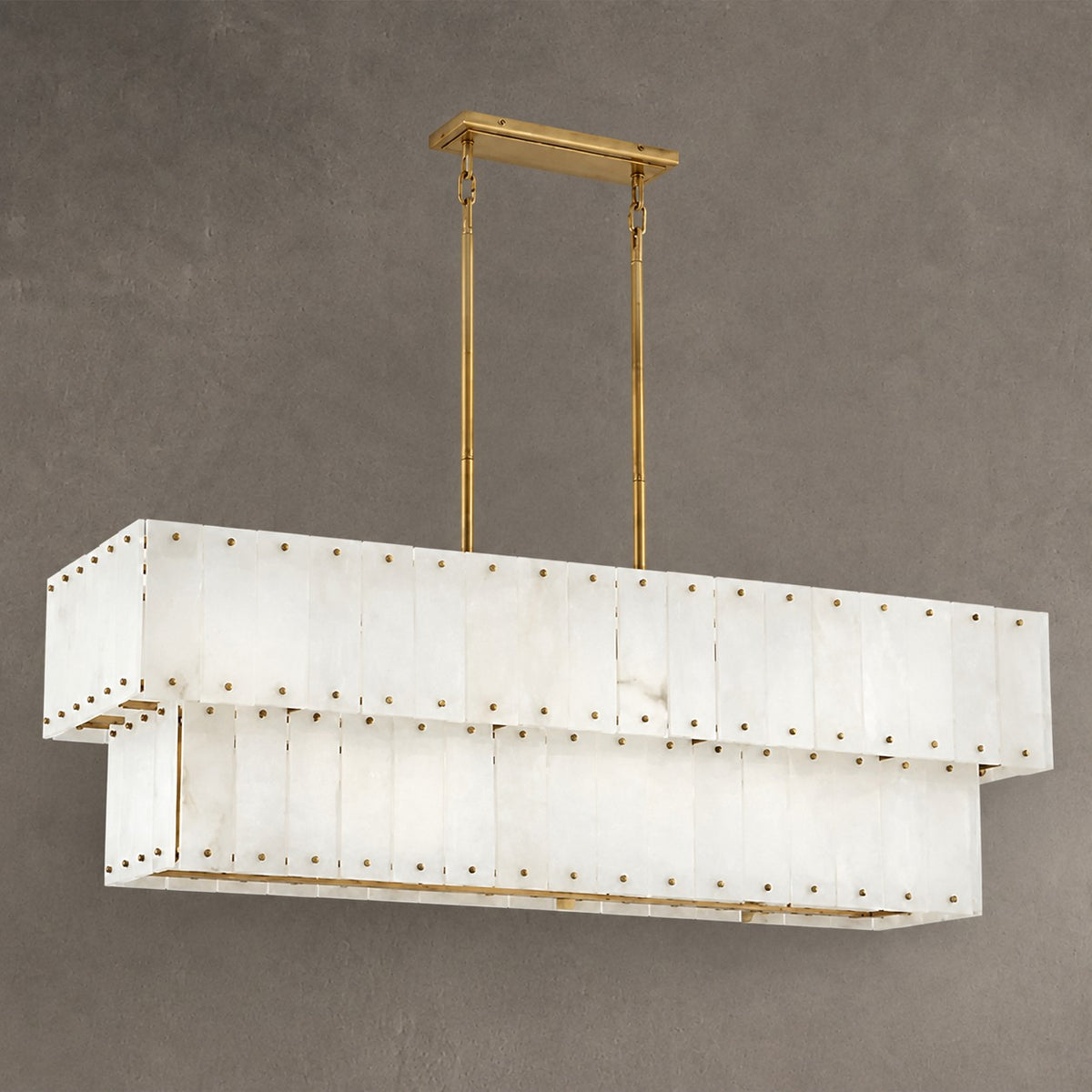 Simona Alabaster Linear 2-Tier Chandelier