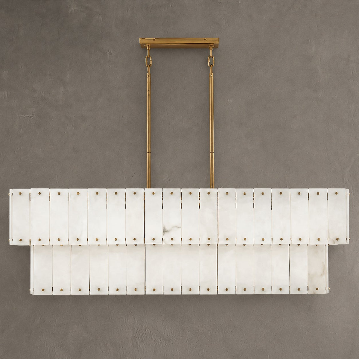 Simona Alabaster Linear 2-Tier Chandelier
