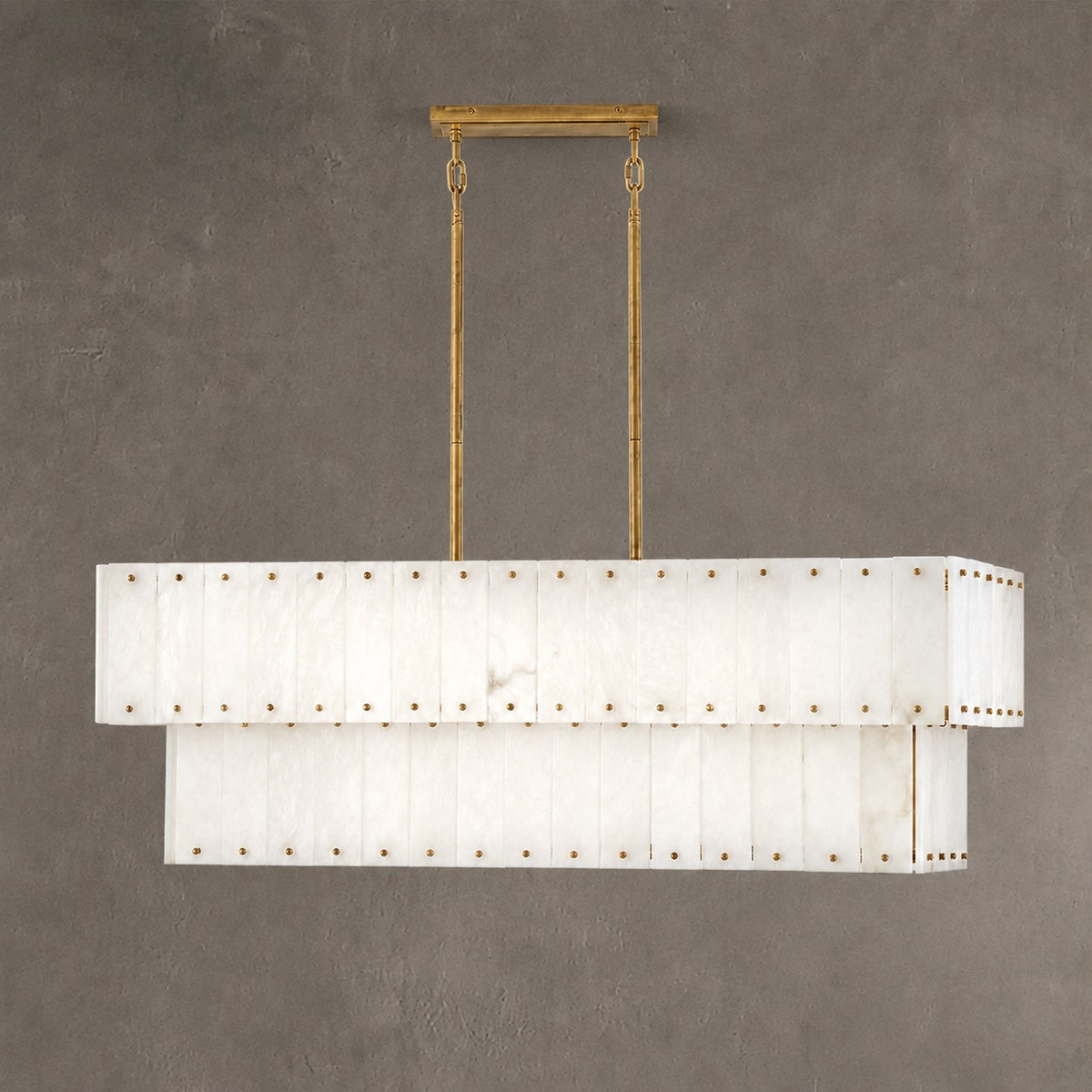 Simona Alabaster Linear 2-Tier Chandelier