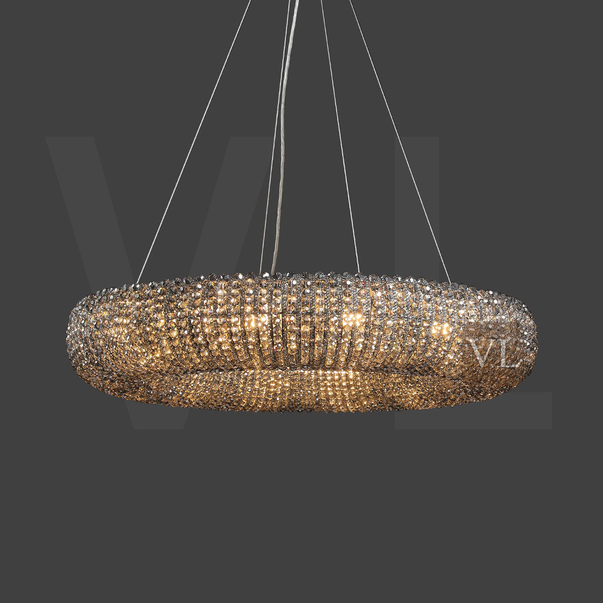 Canelure Crystal Round Chandelier