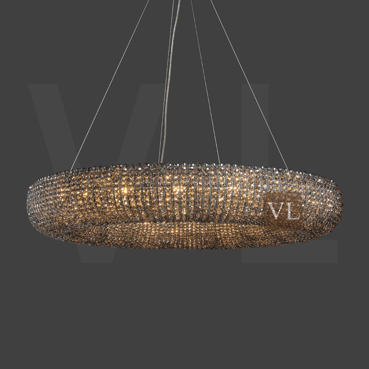 Canelure Crystal Round Chandelier