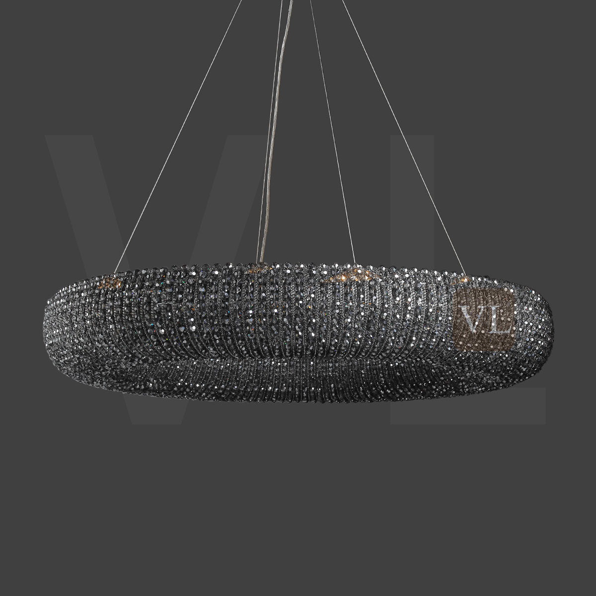 Canelure Crystal Round Chandelier