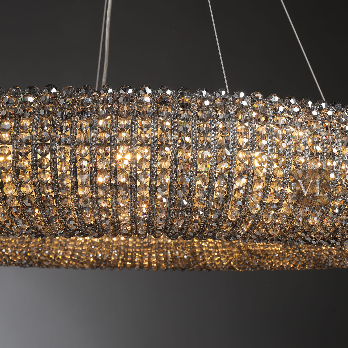 Canelure Crystal Round Chandelier