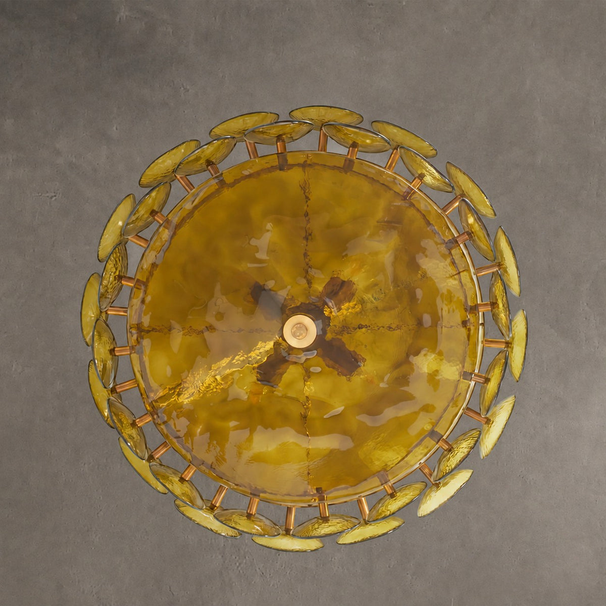 Solaris Amber Glass Disc Chandelier