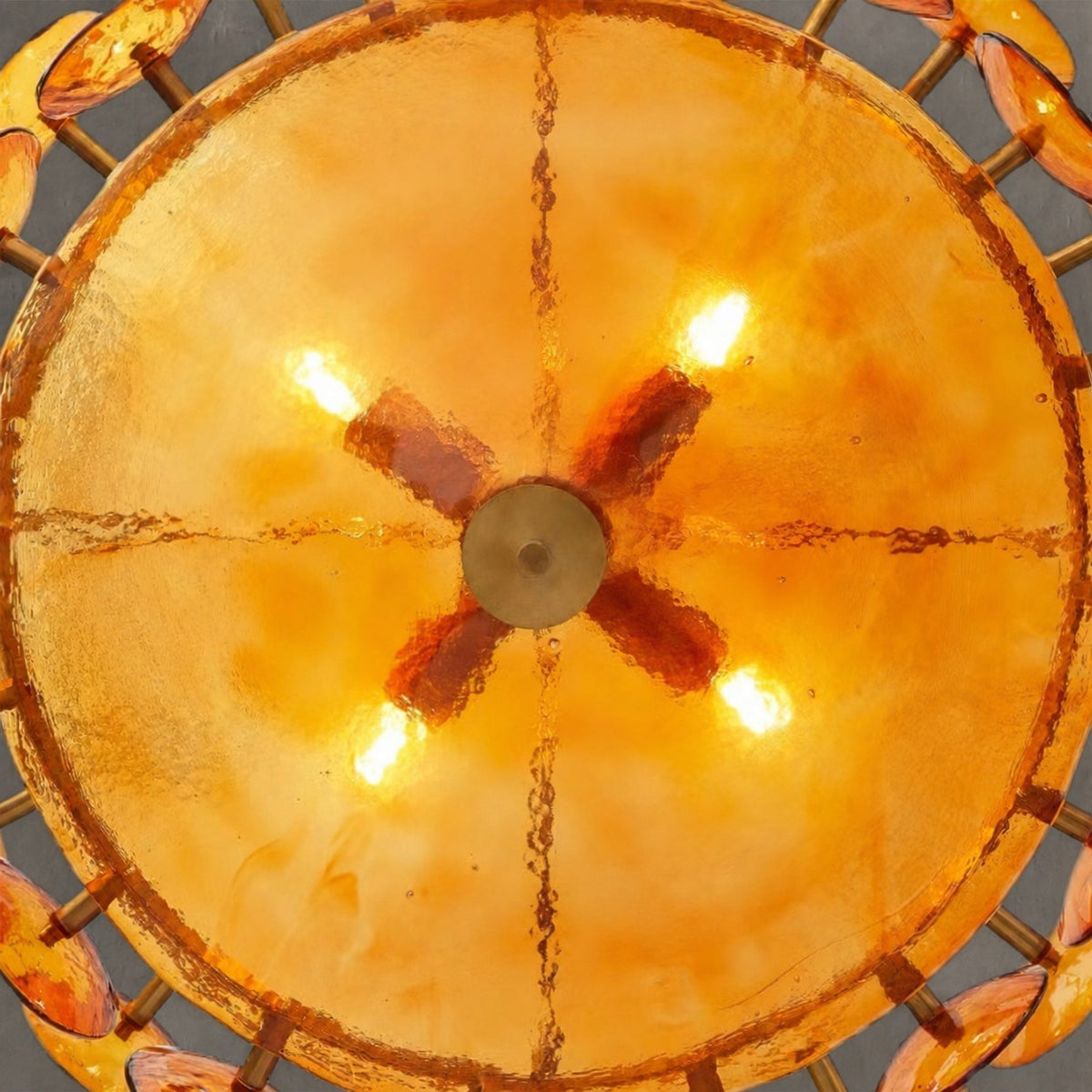 Solaris Amber Glass Disc Chandelier