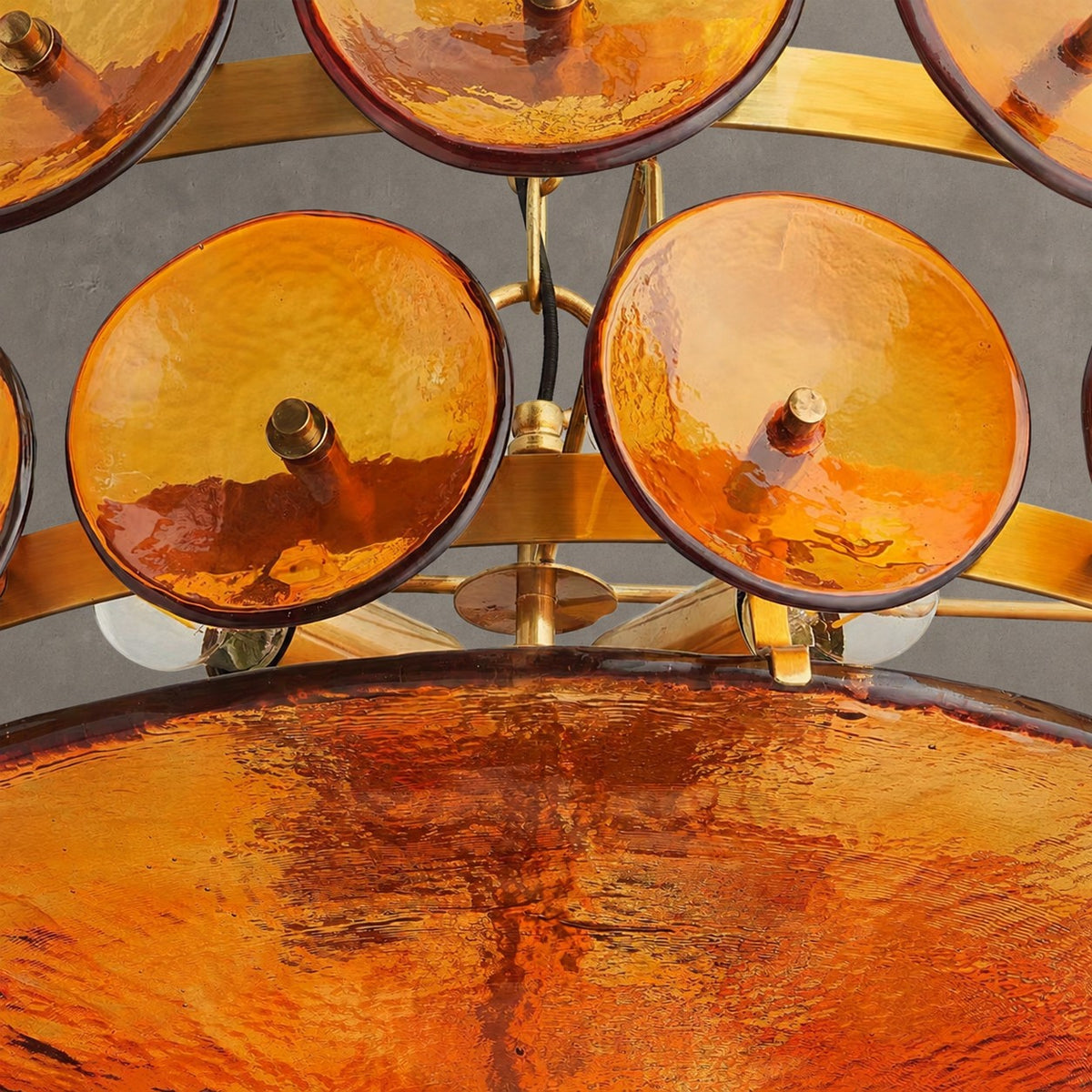 Solaris Amber Glass Disc Chandelier