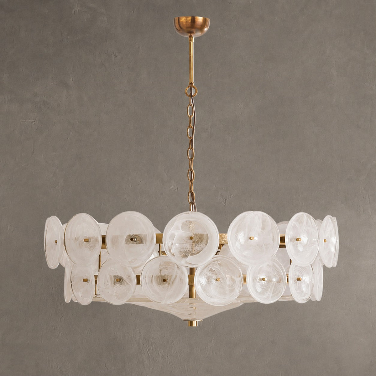 Solaris Amber Glass Disc Chandelier