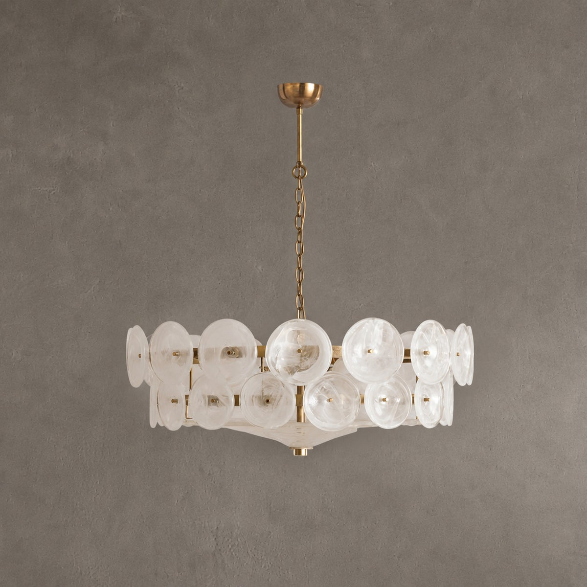 Solaris Amber Glass Disc Chandelier