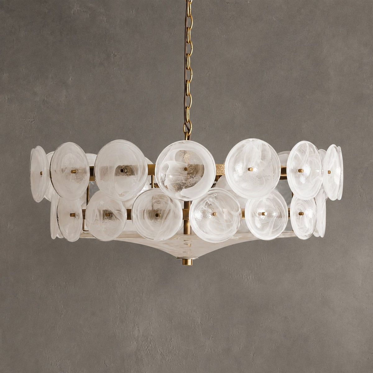 Solaris Amber Glass Disc Chandelier