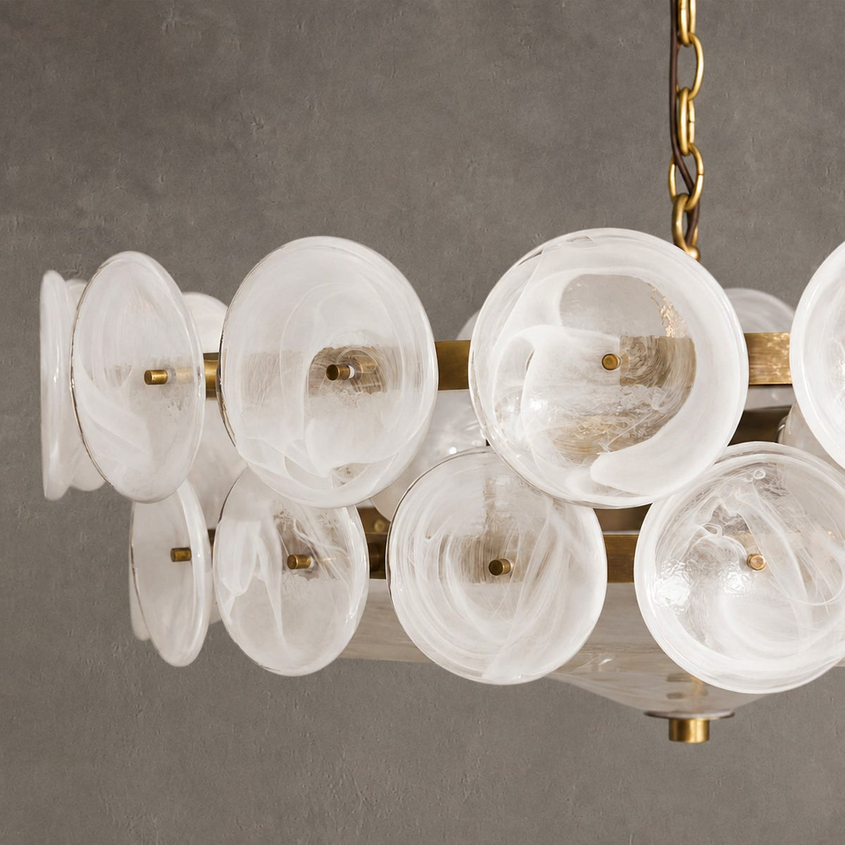 Solaris Amber Glass Disc Chandelier
