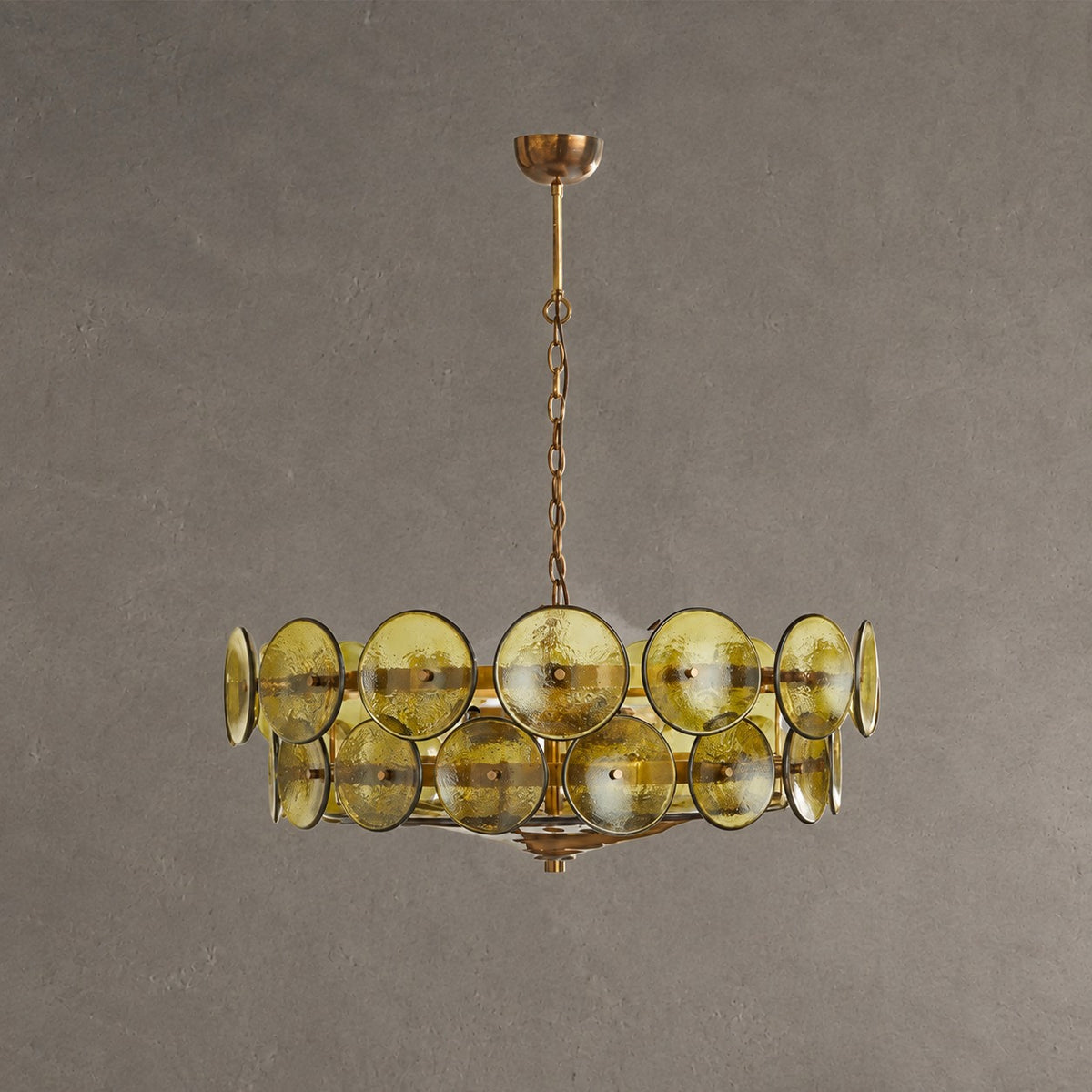 Solaris Amber Glass Disc Chandelier