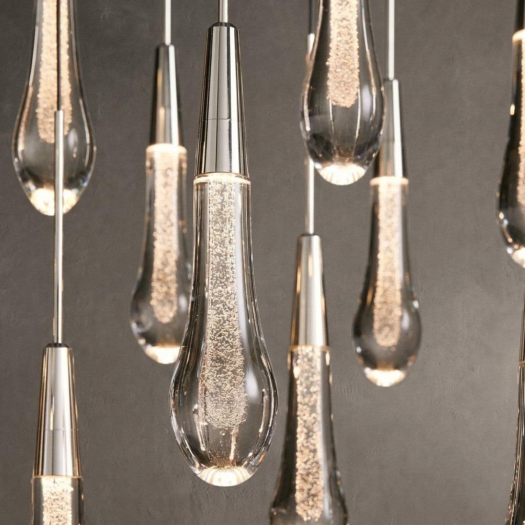 Soltaire Glass Linear Chandelier 36"