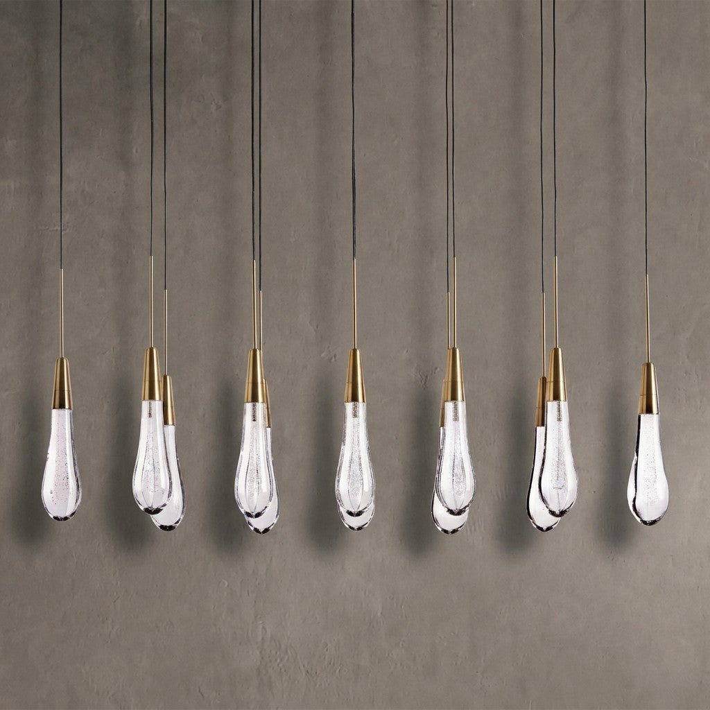 Soltaire Glass Linear Chandelier 36"
