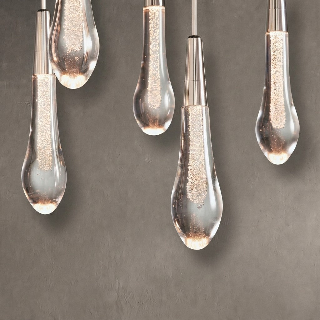 Soltaire Glass Linear Chandelier 36"