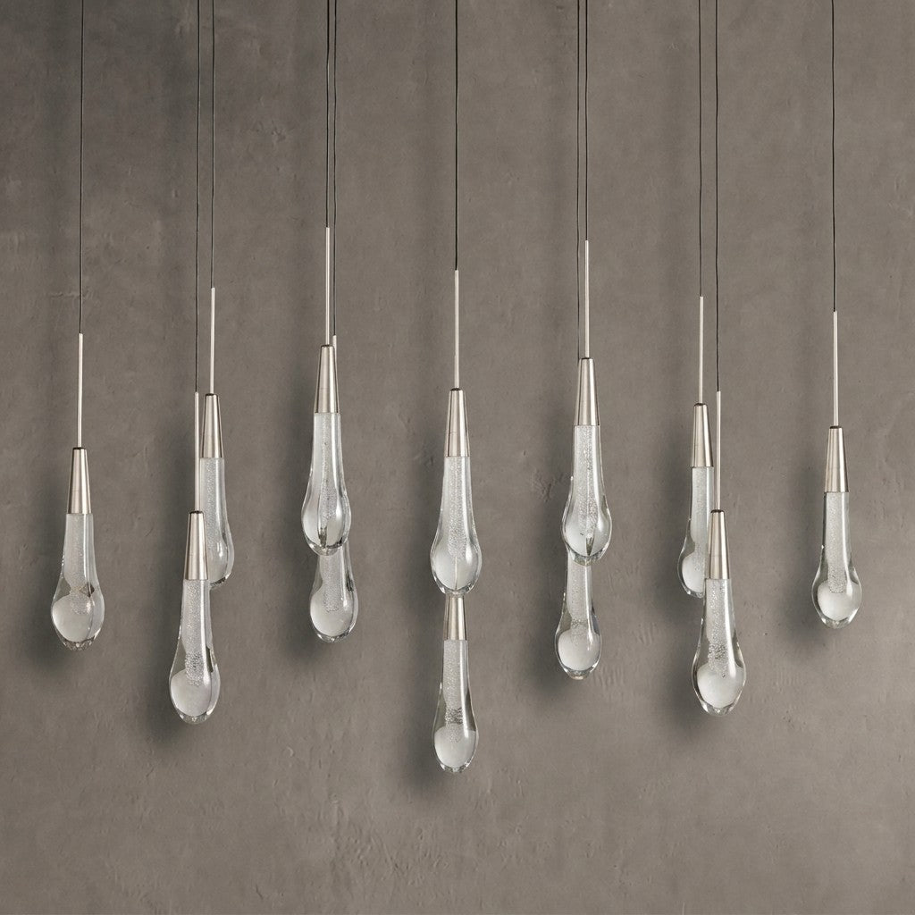 Soltaire Glass Linear Chandelier 36"