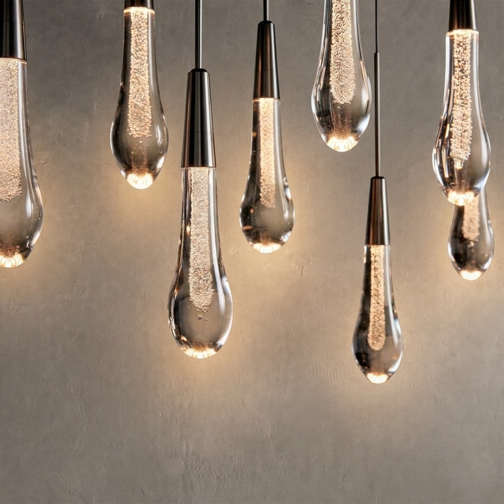 Soltaire Glass Linear Chandelier 36"