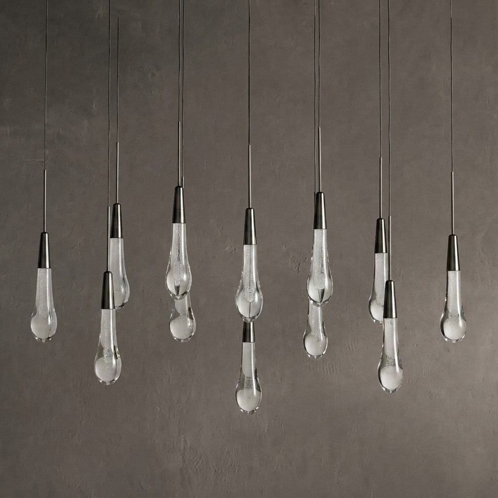 Soltaire Glass Linear Chandelier 36"