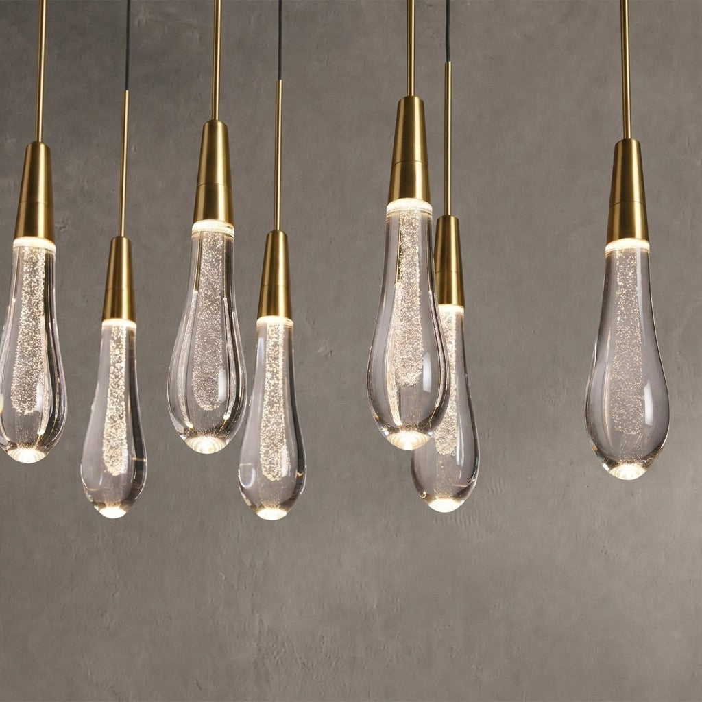 Soltaire Glass Linear Chandelier 36"