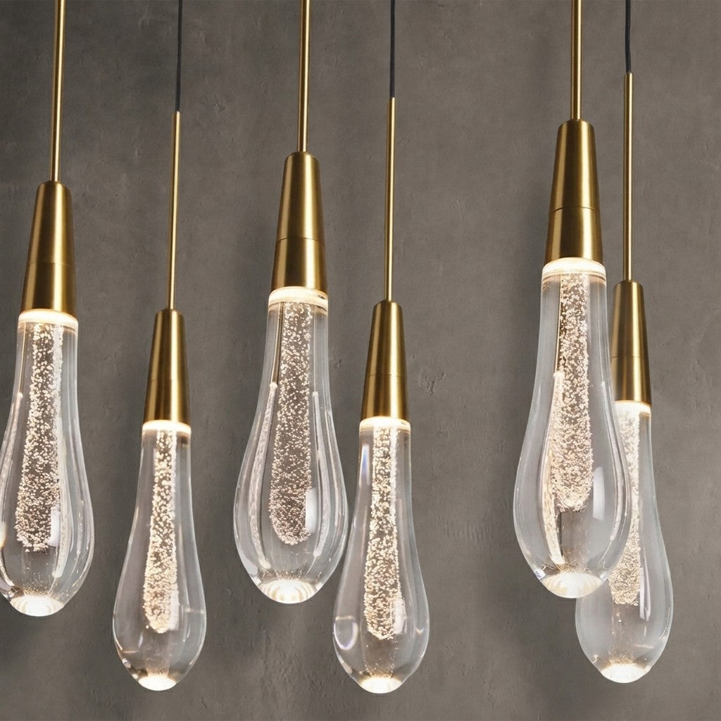 Soltaire Glass Linear Chandelier 36"