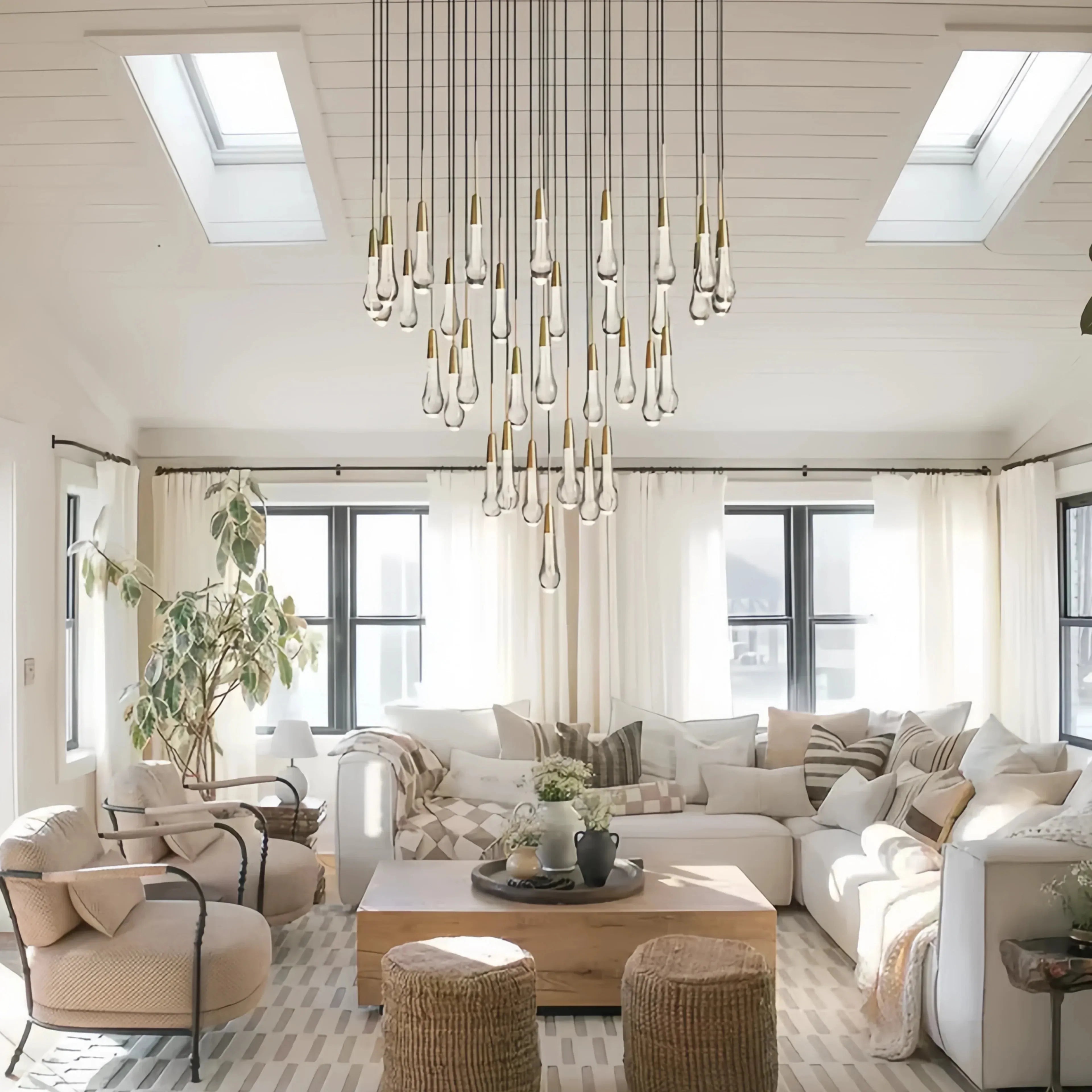 Soltaire round chandelier 36'' for living room/ bedroom