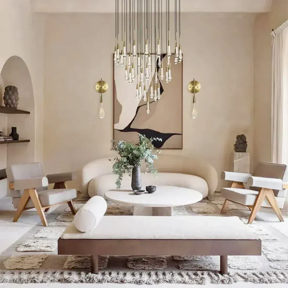 Soltaire round chandelier 36'' for living room/ bedroom