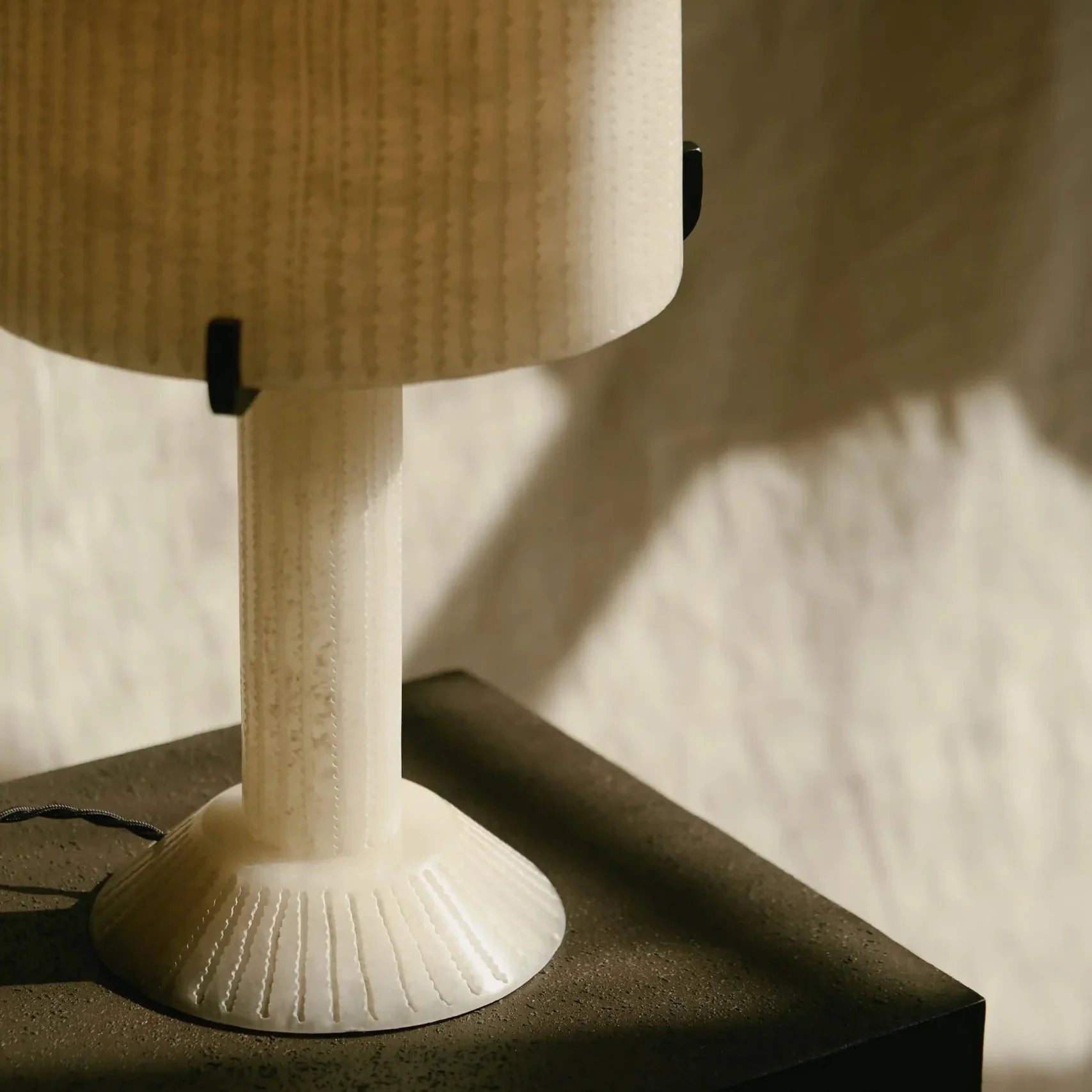 Stepped Alabaster Column Table Lamp