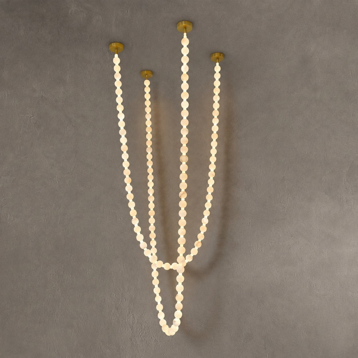 Cascading Alabaster Globe Chandelier