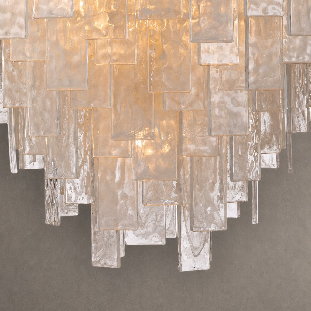 Tidelle Brass Clear Glass Chandelier Large