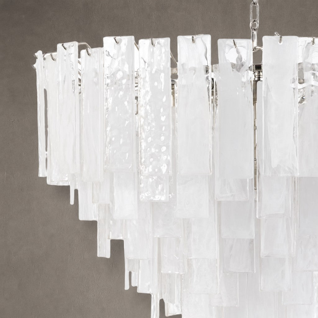 Tidelle Nickel Clear Glass Chandelier Large