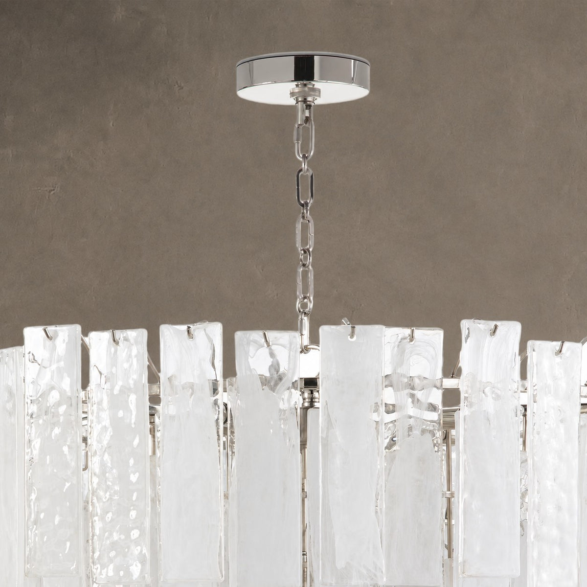 Tidelle Nickel Clear Glass Chandelier Large
