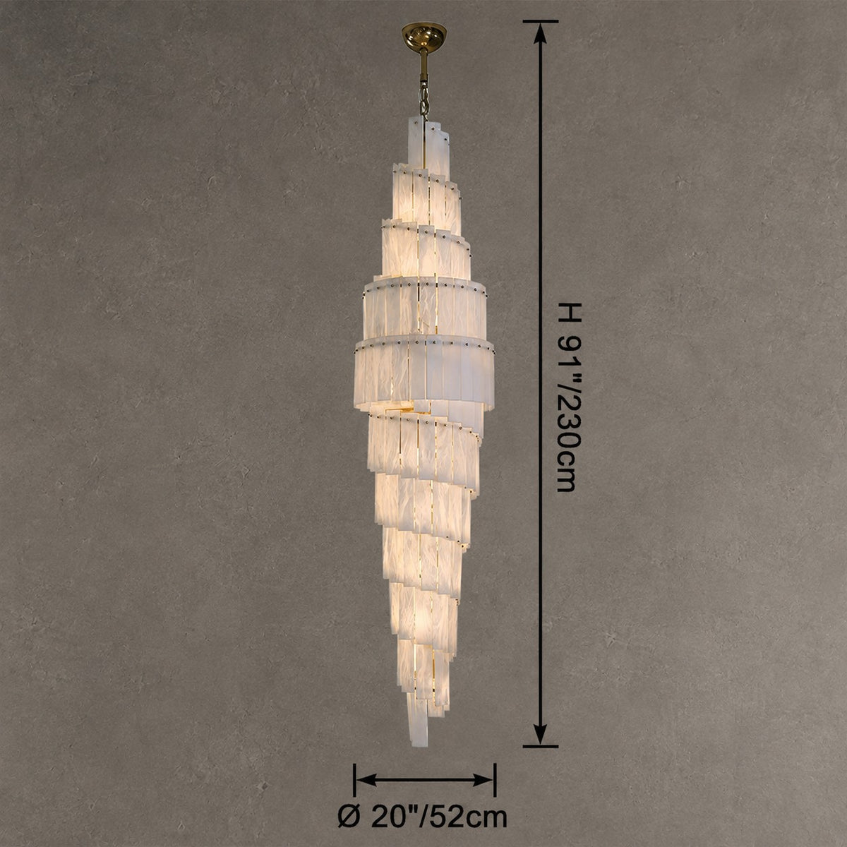 Tiered Alabaster Staircase Chandelier