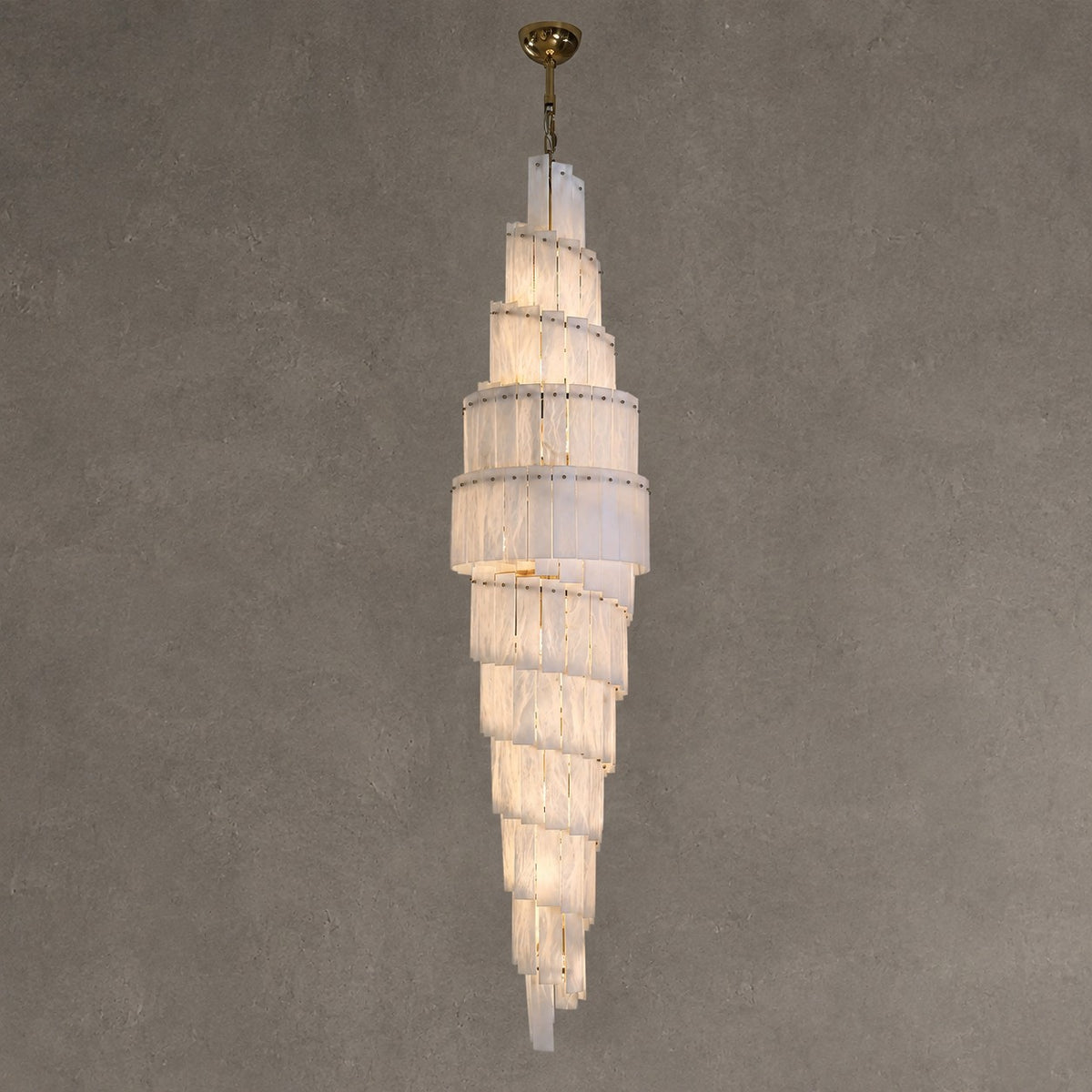 Tiered Alabaster Staircase Chandelier