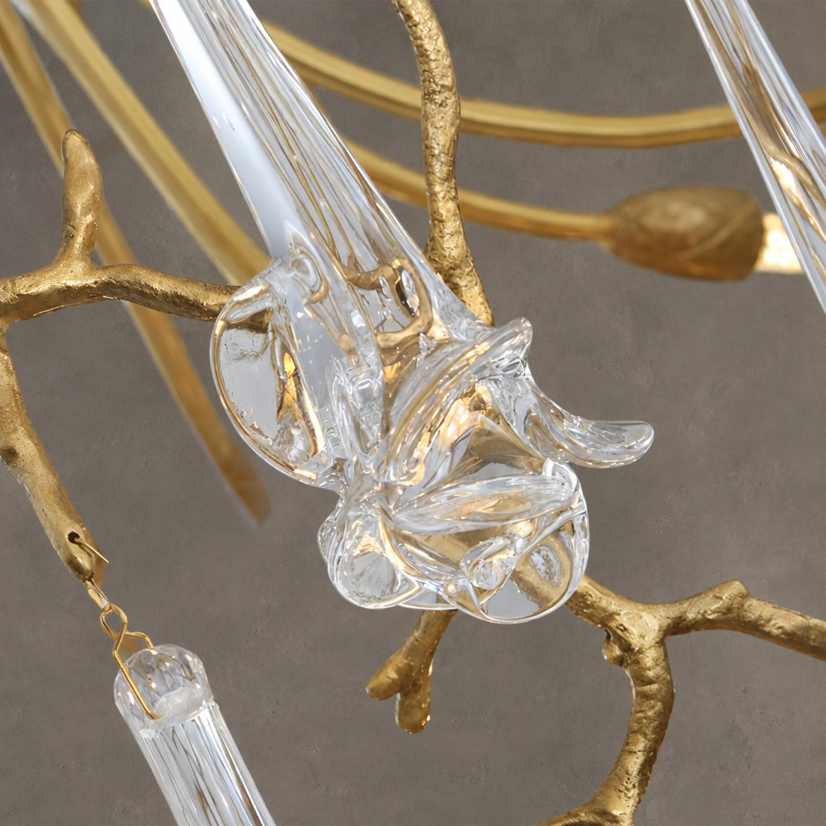 Tree Branch Crystal Brass Chandelier