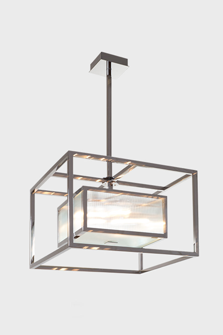 Upton Geometric Stainless Steel Chandelier