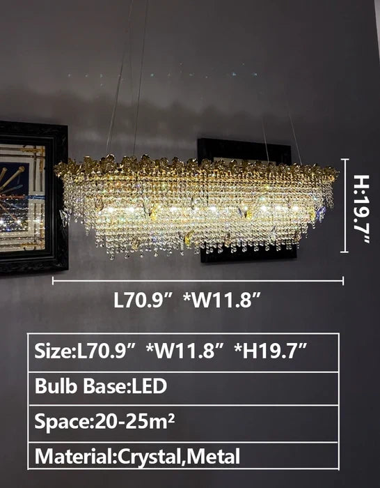 Valley Lamps New Modern Luxury Rectangle Art Design Butterfly Crystal Chandelier for Kitchen Island/Dining Area - Image 10