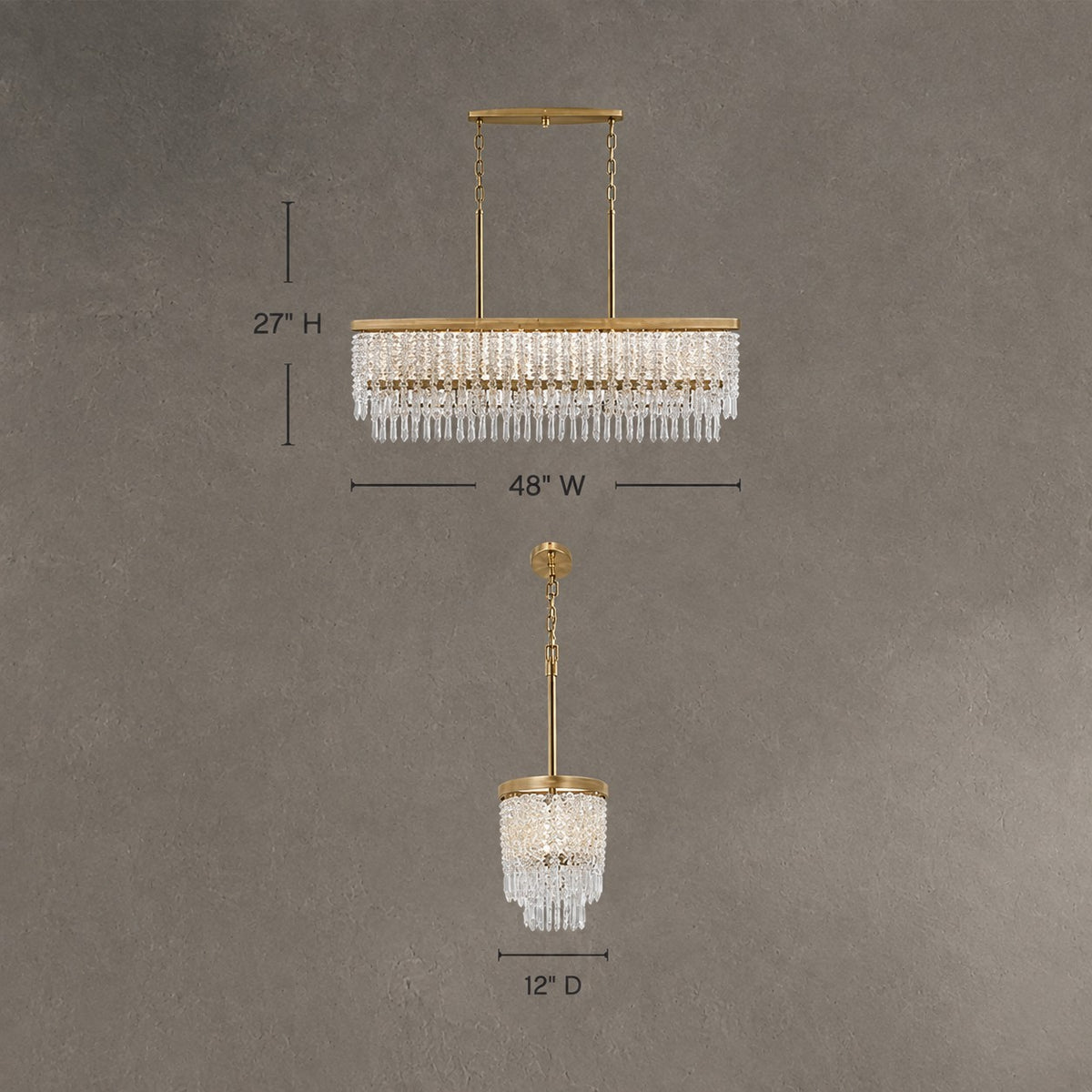 Valley Lamps Vac Crystal Linear Chandelier