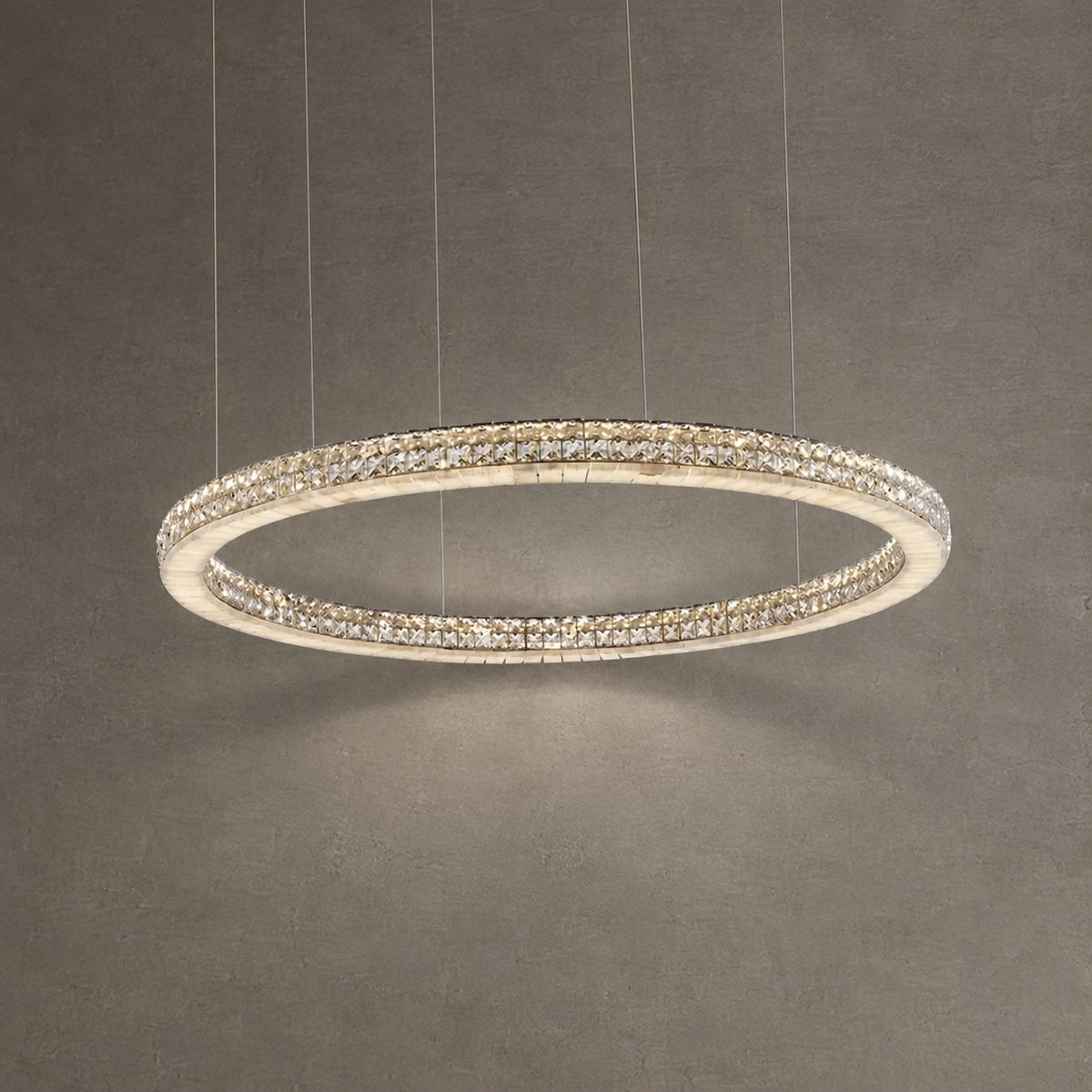 Vera Crystal and Alabaster Chandelier